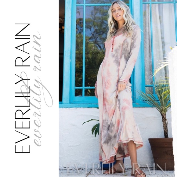 Tie Dye Print Maxi Dress - Picture 11 of 15